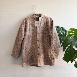 ByTavi Fair Trade Knit Quilted Barn Jacket in Walnut - NWT